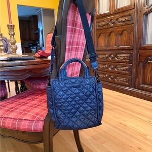 MZ Wallace Black Quilted Nylon Small Tote with Adjustable Strap